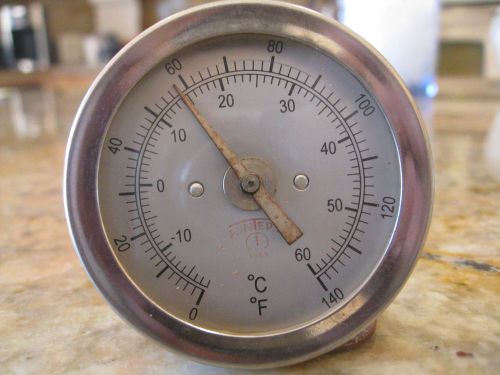 Winter&#039;s 1953 dial thermometer - 2&#034;, 1/2&#034; npt, 2&#034; stem,temp. range (f) 0-140 deg for sale