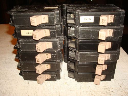 (11) cutler hammer 15a ctl type ch al-cu circuit breakers 1 pole 120v 240v for sale