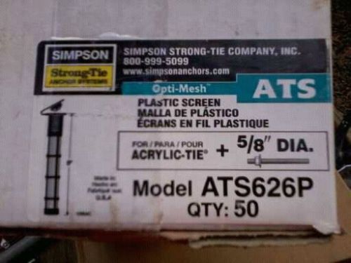 Simpson 5/8&#039;&#039;x 8&#039;&#039; Epoxy plastic screens 2 boxes 50 per box ATS626P