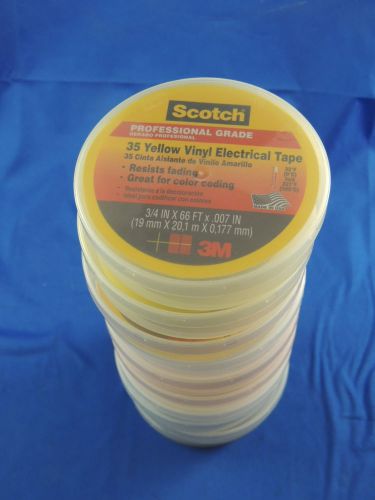Lot 10 scotch 3m 35 vinyl electrical tape 3/4&#034; x66 professional grade multicolor for sale
