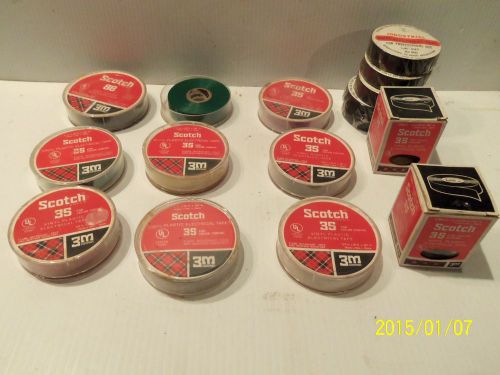 22 rolls multicolor vinyl electrical tape 17 colors scotch &amp; 5 industrial black for sale