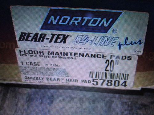 Box of 5- Norton Bear-Tex  54-Line Plus  Pads 20&#034; for burnishing