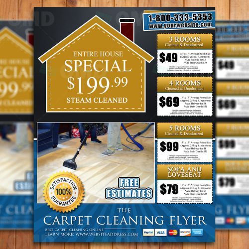 Carpet Cleaning Marketing Flyer Template - Ready In 24hrs - Upholstery Business