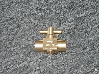 Solution hose shutoff valve, brass 3000 psi for sale