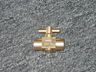 Solution Hose Shutoff Valve, Brass 3000 PSI