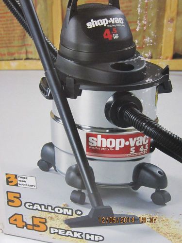 SHOP-VAC 5-GALLON 4.5-HP.STAINLESS STEEL WET/DRY VACUUM 3 YEAR WARRANTY