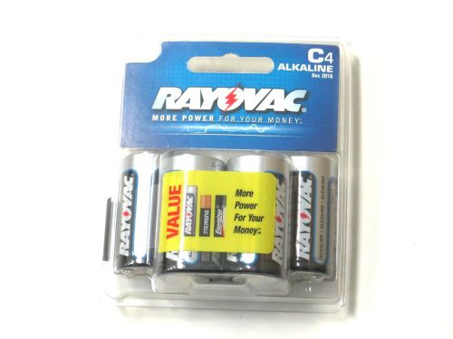 Ray-o-vac alkaline c-cell battery 4-pack #814-4 free shipping in usa! for sale