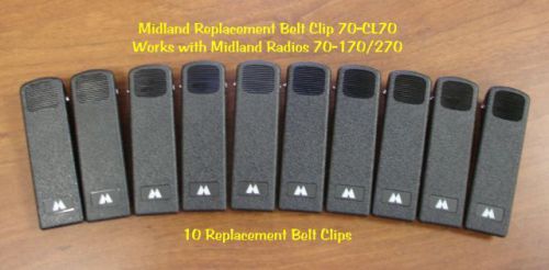 MIdland 70-CL70 Replacement Spring Action Belt Clips x10