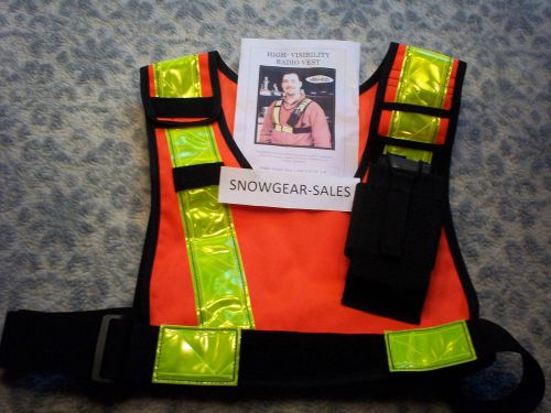 High vis safety radio vest. adjustable radio mount. orange for sale