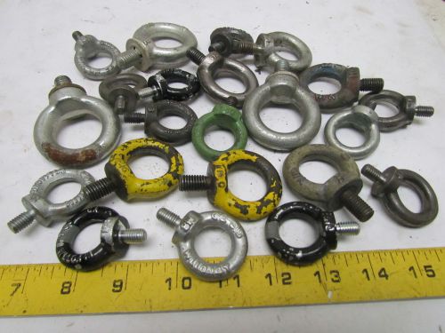 Mixed lot of 22 metric eye bolts w/shoulder lifting drop forge carbon steel for sale
