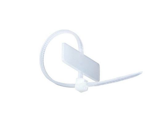 Baomain Marker Cable Tie 4 inch 18LBS, 100pcs/Pack - White