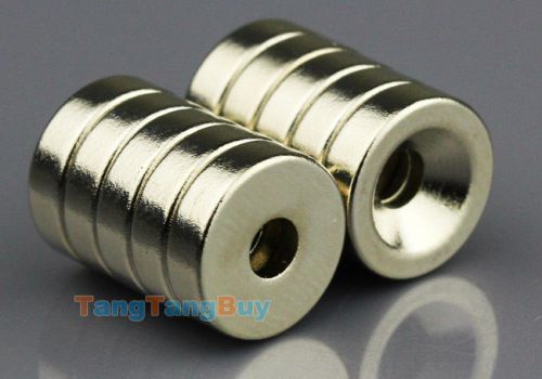 10pcs n50 round magnets 10mm x 3mm ring hole:3mm rare earth neodymium magnets for sale