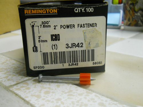 Remington 2&#034; Power Fasteners, .300&#034; (7.6mm) x 2&#034; (51mm) / 3JR42, 100 count