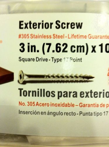 Stainless steel screws: griprite primeguard plus exterior #10 x 3&#034; for sale