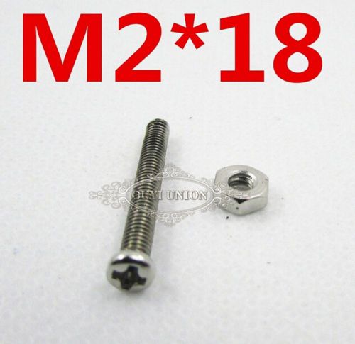 New 50Set M2*18mm Nuts&amp;Bolts Fitting Steel Cheese Head Pozi Screw For PCB Board