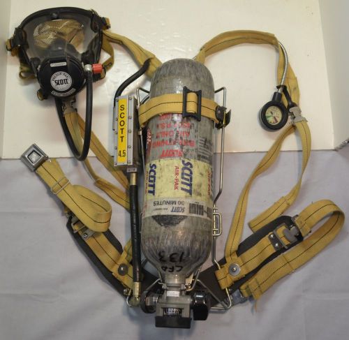 Refurb scott 4.5 scba wireframe firefighter air pak 1992 ed (pack mask cylinder) for sale