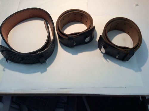 three leather duty belts for Police / Security Guard, size 28