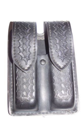 Safariland Leather Magazine Pouch S&amp;W 59 Beretta 92 Basket Weave.