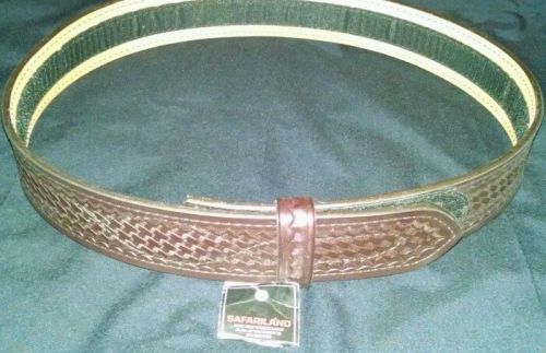 Safariland buckleless duty belt 2 1/4&#034; size 36 brown basket weave velcro lined for sale