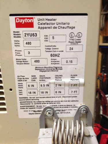 Dayton ceiling mounted Heater