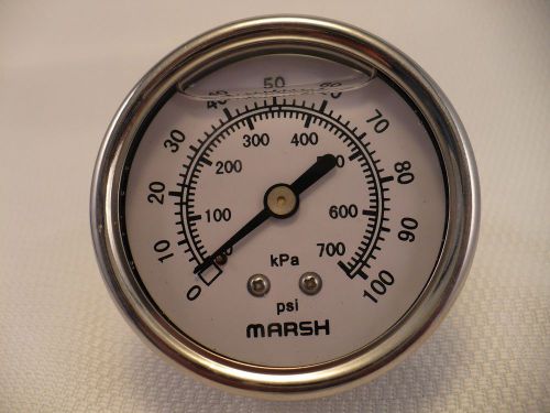 Marsh j6448p 0-100 psi severe service pressure gauge for sale