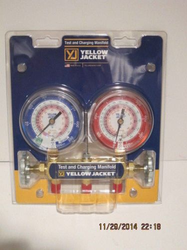 Yellow jacket 42001 series 41 manifold 3 1/8&#034; gauges, free ship, new sealed pack for sale