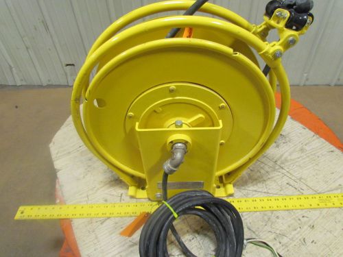 Aero-motive retractable electric 12/3 cable reel 30&#039; 110v cord 20amp 600v 3-ring for sale