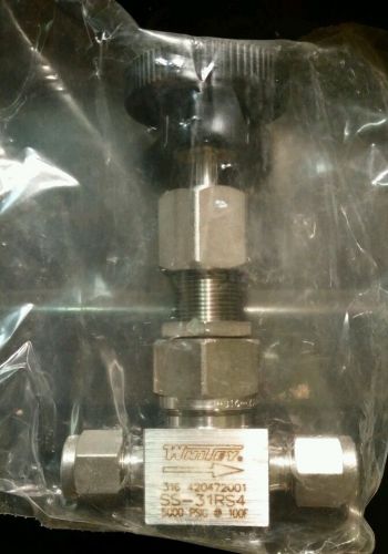 Whitey/swagelok ss-31rs4 globe/needle valve 1/4&#034; 5000psi ss new old stock for sale