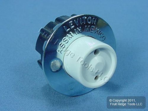 Leviton fluorescent plunger-end snap-in lamp holder light socket t8 t12 518 for sale