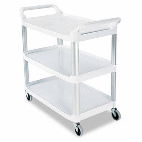 Rubbermaid Open Sided Utility Cart, 3-Shelf, Off-White (RCP409100CM)
