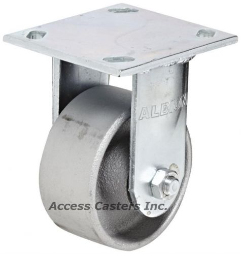 16CA04201R 4&#034; x 2&#034; Albion Rigid Plate Caster, Cast Iron Wheel, 1000 lbs Capacity
