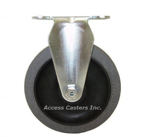 50AXYR  5&#034; Anti-Static Rigid Plate Caster TPR Non-Marking Wheel, 250 lb Capacity