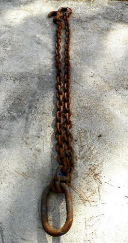 2 leg chain sling, 7&#039;4&#034; long averall with 1/2&#034; links,grab hooks, no tag for sale
