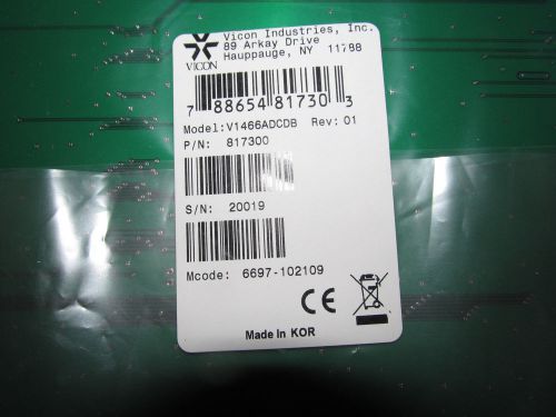 Vicon v1466adcdb 8173-00 decoder board for external cpu v1466a  pn 1294-5158-02 for sale