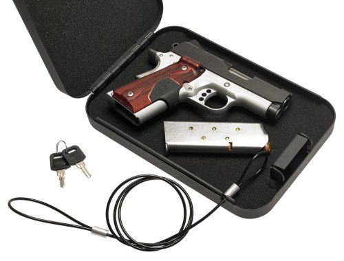 Snap safety lockbox w/ key lock storage pistol hand gun security portable safe for sale