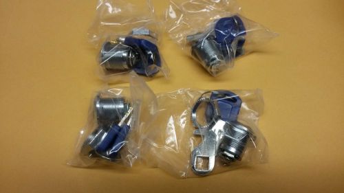 (4) alliance 5/8 cam locks for cabinets, drawers, mail box, etc.. 8 blue keys for sale
