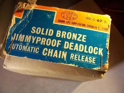1 old vintage guard life solid bronze jimmyproof  deadlock for sale