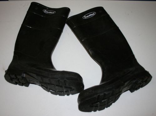 Durawear black 16&#034; pvc plain toe boots size 9 brand new for sale