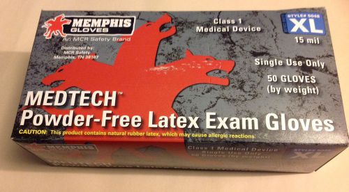 XL 15mil Latex Medical Powder Free Exam Gloves - 50 Ct Box- MCR Safety 5048XL