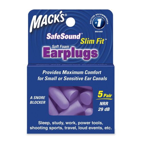 Macks Slim FitTM SafeSound Ear Plugs -  5 Pair