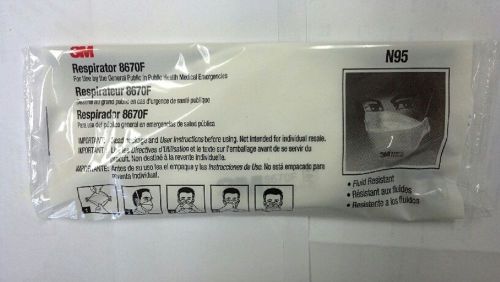 3M Face Masks 8670F, N95, NIOSH, FDA Cleared Respirators
