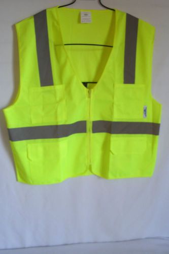 Size: XL: Safety Vest lime neon ANSI APPROVED Mod. TCSV1-OR-TRUECREST
