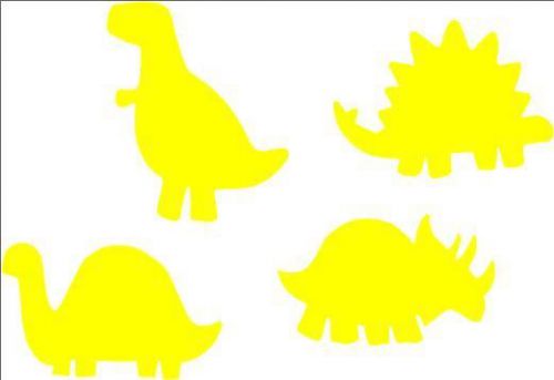 Yellow Dinosaur Set Bicycle Reflective Stickers Decals