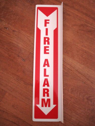 FIRE ALARM - Side Mount Plastic Safety Sign - 18-in tall x 4-in wide
