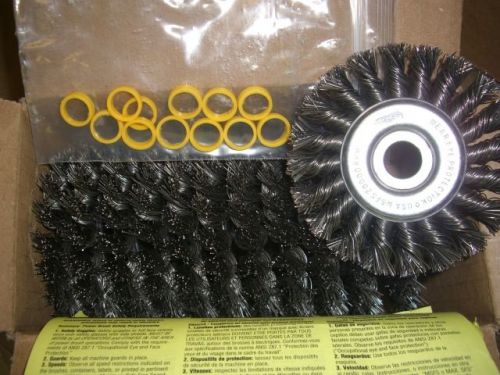 Osborn 4&#034; knotted steel wire brush wheel .118&#034; x 1/2-5/8 ah edp 26028 for sale