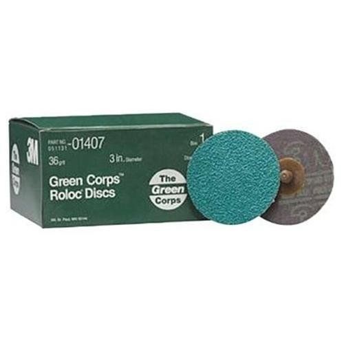 3m 01407 green corps roloc discs, 3&#034; - 36 grit for sale