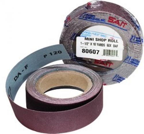 SAIT 81807 1-1/2&#034;X10 Yds DA-F Aluminum Oxide Grain Mini Shop Rolls 180 Grit