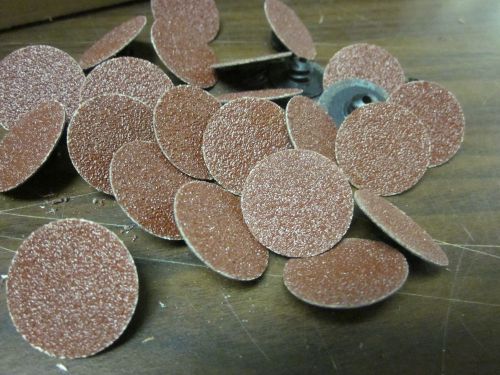 25pc 1&#034; 60 grit roloc cookie discs aluminum oxide sanding disc roll lock type r for sale