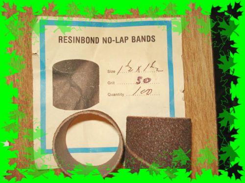 DRUM SANDER Spiral Band Abrasive 50PC 1-1/2&#034; W By 1-1/2&#034;L Aluminum Oxide 50 Grit