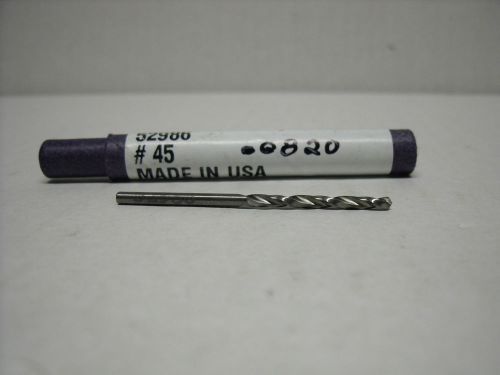 #45  (.0820) high performance solid carbide drill 2 flute  7/8” x 1-3/4&#034;  - d22 for sale